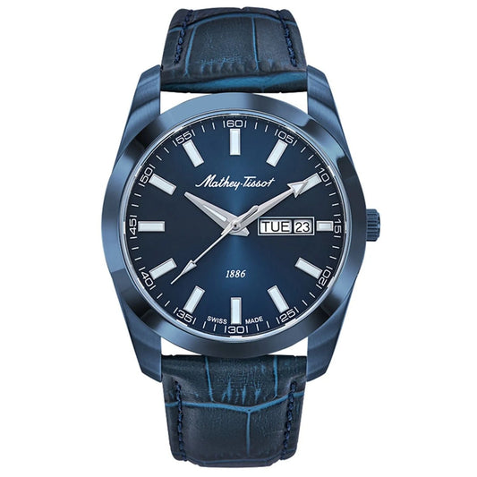 Stainless Steel Blue Dial Day-Date Watch