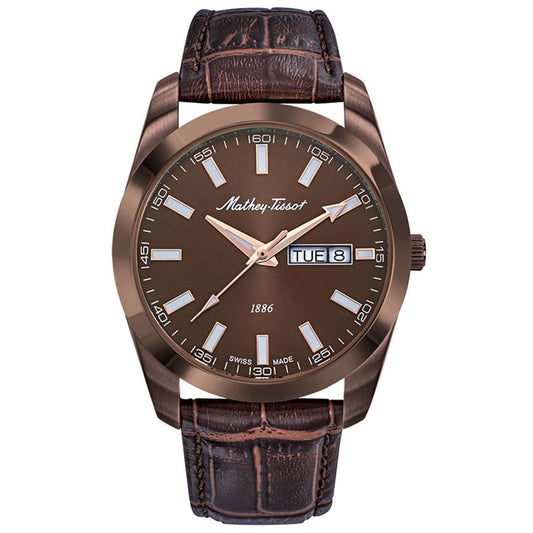 Stainless Steel Brown Dial Day-Date Watch