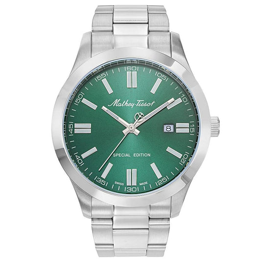 Stainless Steel Green Dial Bracelet Watch