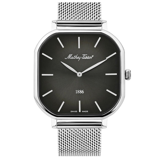 Stainless Steel Square Black Dial Watch