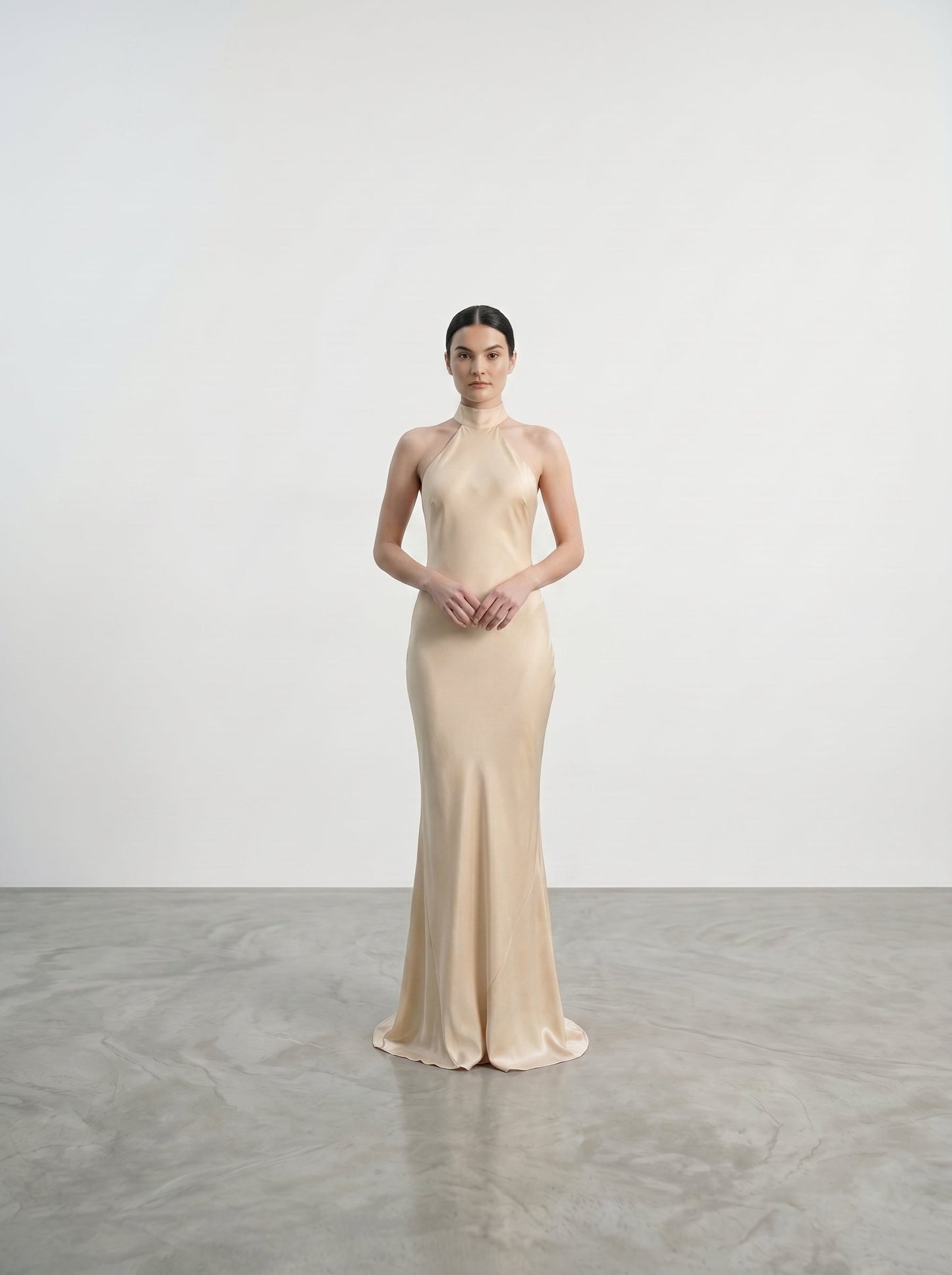 Silk Halter Neck Gown