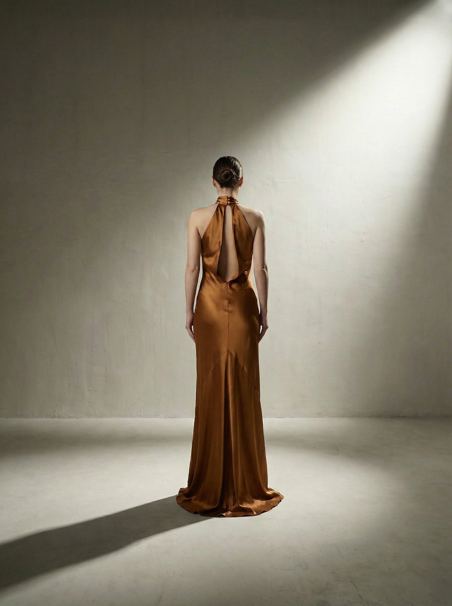 Silk Halter Neck Gown