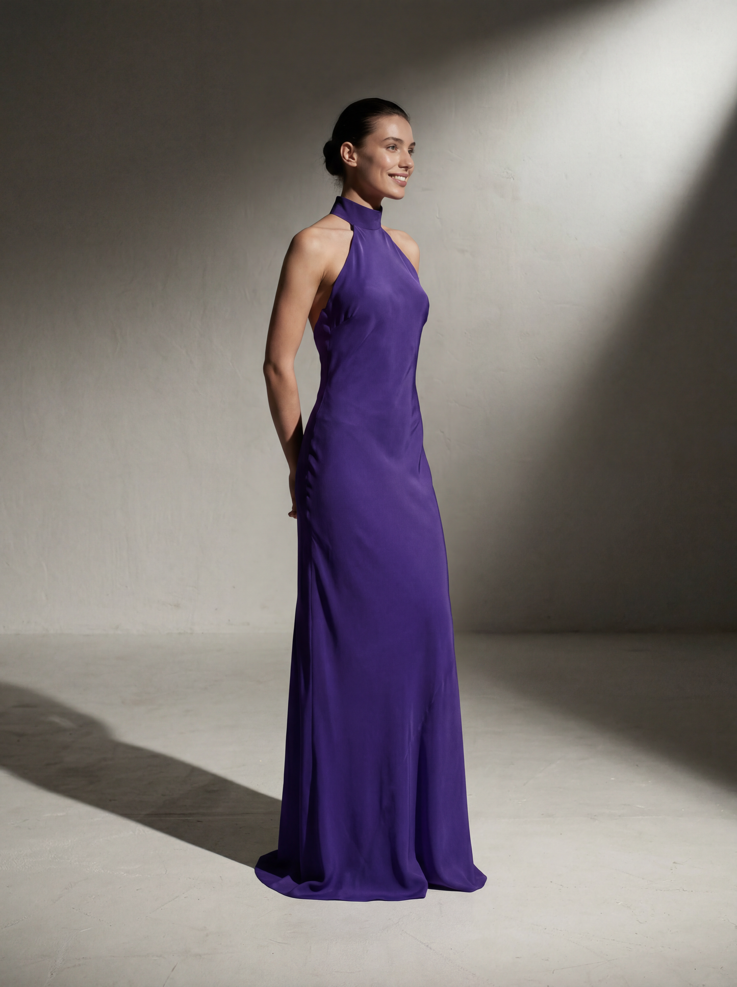 Silk Halter Neck Gown