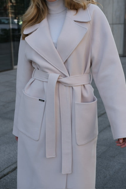 Emily Classic Wool Blend Overcoat Meringue