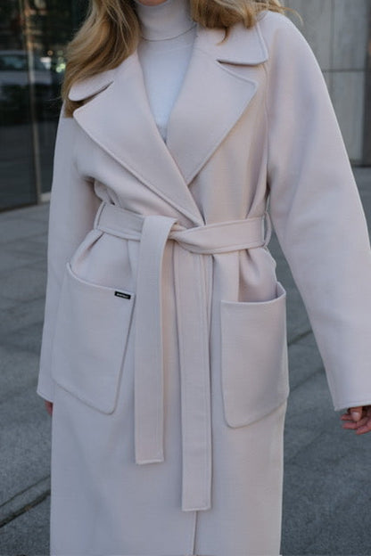Emily Classic Wool Blend Overcoat Meringue