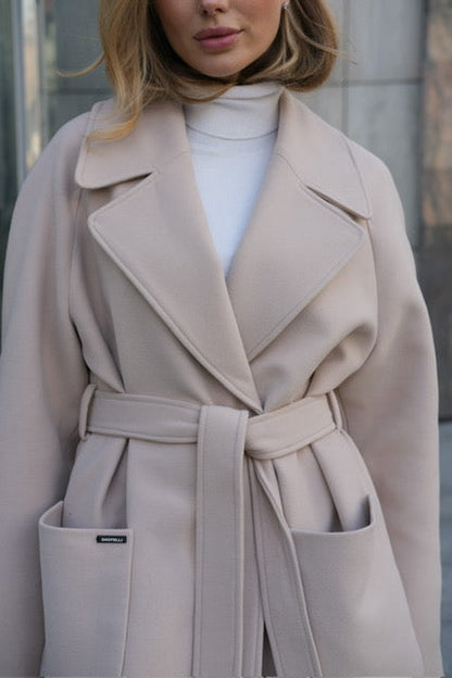 Emily Classic Wool Blend Overcoat Meringue