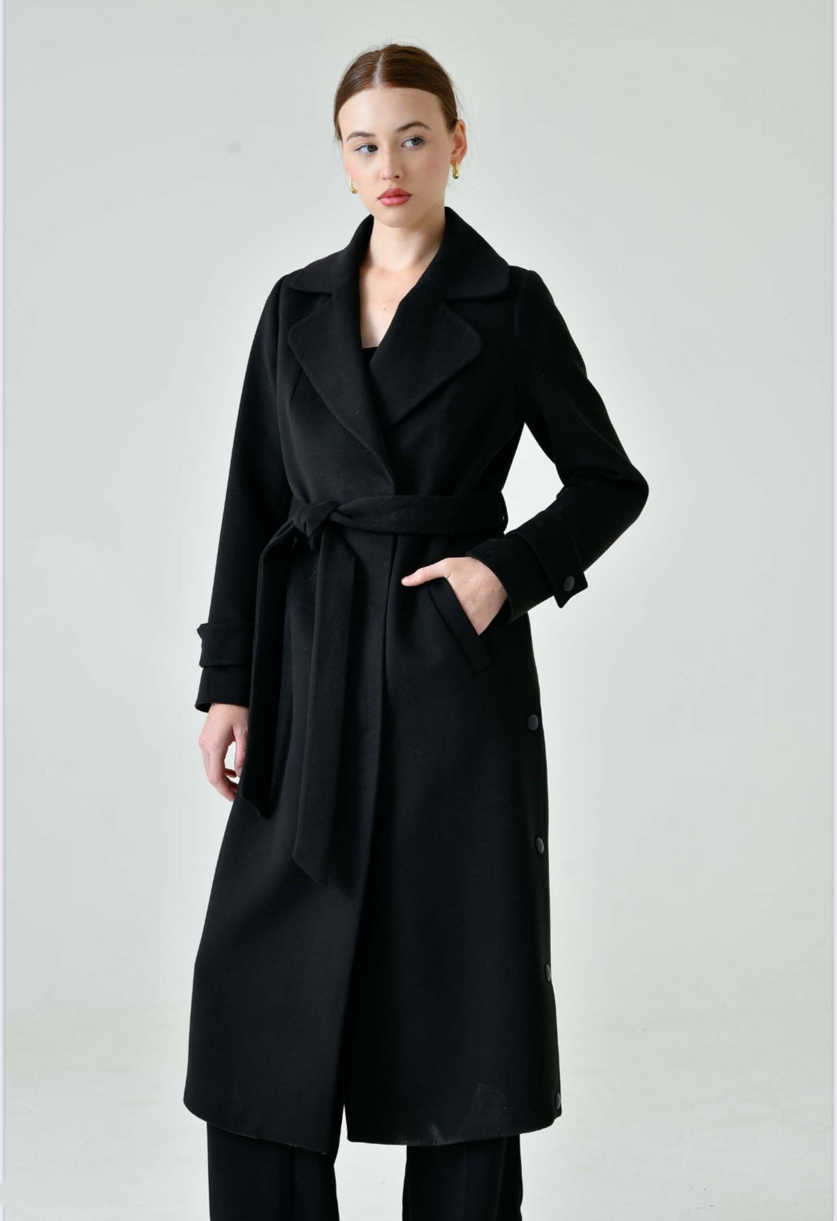 Camille Cashmere Blend Coat Black Coat