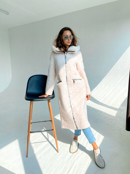 Eliza Alpaca Hooded Fur Coat
