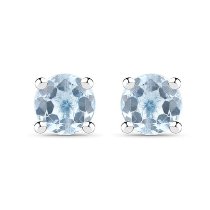 2.07 Carat Genuine Blue Topaz .925 Sterling Silver Earrings