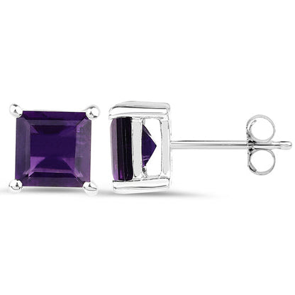 2.25 Carat Genuine Amethyst .925 Sterling Silver Earrings