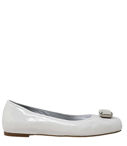 Madison Maison Marion White Jeweled Ballet Flats