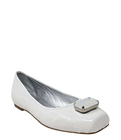 Madison Maison Marion White Jeweled Ballet Flats
