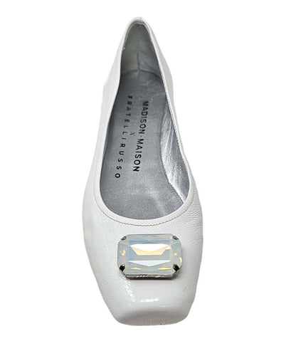 Madison Maison Marion White Jeweled Ballet Flats