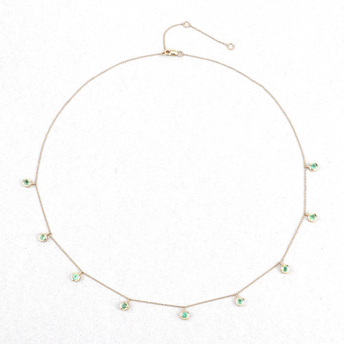 UndeniablyLuxe Fine Jewelry Zambian Emerald Cable Chain Necklace