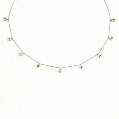 UndeniablyLuxe Fine Jewelry Zambian Emerald Cable Chain Necklace