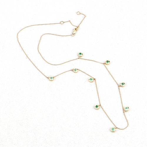 UndeniablyLuxe Fine Jewelry Zambian Emerald Cable Chain Necklace