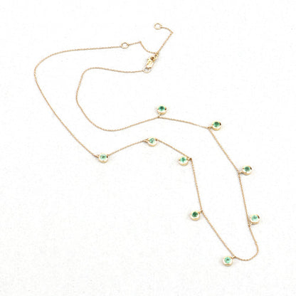 UndeniablyLuxe Fine Jewelry Zambian Emerald Cable Chain Necklace