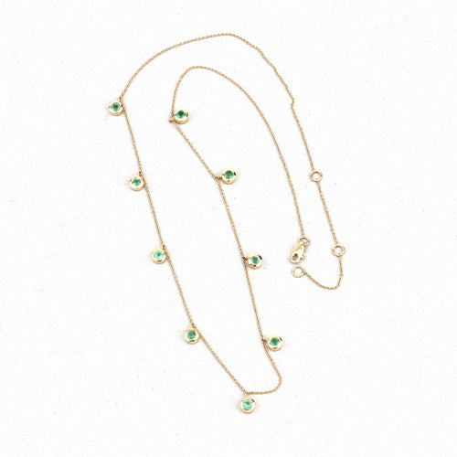UndeniablyLuxe Fine Jewelry Zambian Emerald Cable Chain Necklace