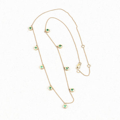 UndeniablyLuxe Fine Jewelry Zambian Emerald Cable Chain Necklace