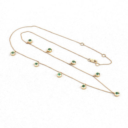 UndeniablyLuxe Fine Jewelry Zambian Emerald Cable Chain Necklace