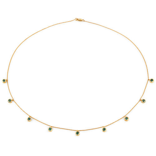 UndeniablyLuxe Fine Jewelry Zambian Emerald Cable Chain Necklace