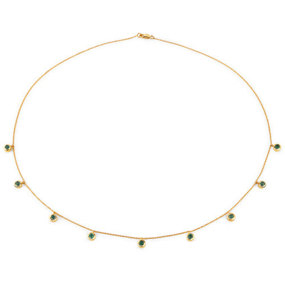 UndeniablyLuxe Fine Jewelry Zambian Emerald Cable Chain Necklace