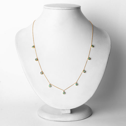 UndeniablyLuxe Fine Jewelry Zambian Emerald Cable Chain Necklace