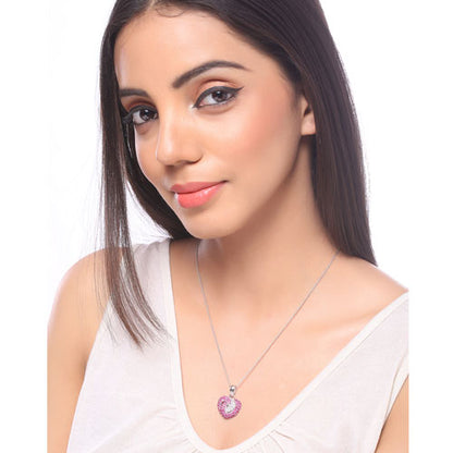 2.65 Carat Genuine Ruby and White Sapphire .925 Sterling Silver Pendant