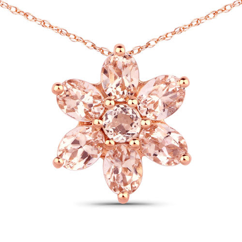 10K Rose Gold Morganite Pendant