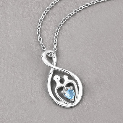 Sterling Silver Swiss Blue Topaz Heart Pendant