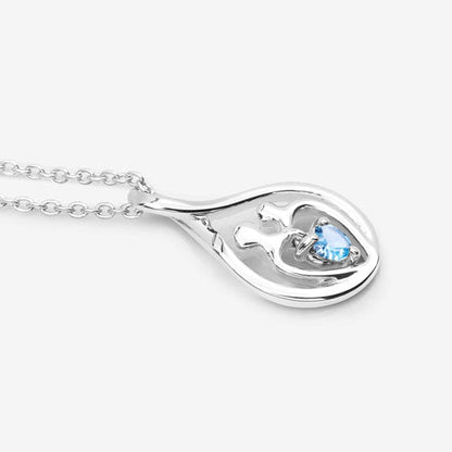 Sterling Silver Swiss Blue Topaz Heart Pendant
