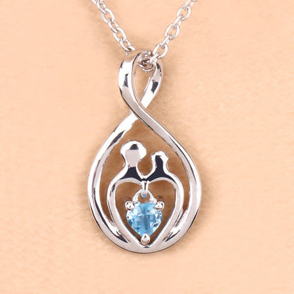 Sterling Silver Swiss Blue Topaz Heart Pendant