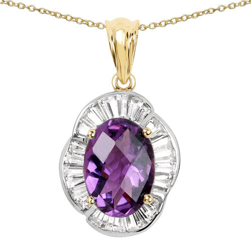Amethyst and White Topaz Pendant