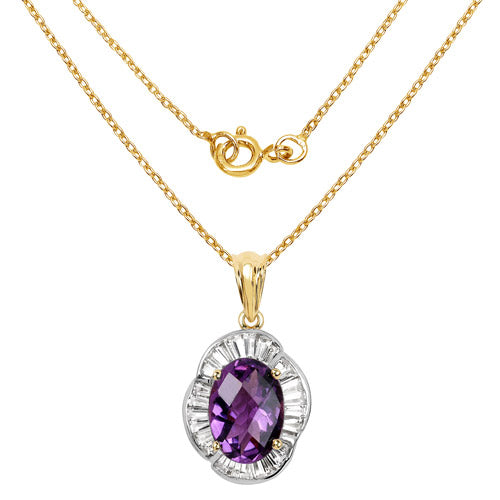 Amethyst and White Topaz Pendant