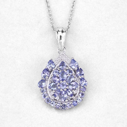Sterling Silver Tanzanite and White Topaz Pendant