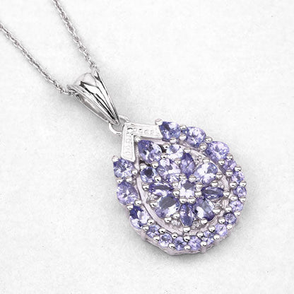 Sterling Silver Tanzanite and White Topaz Pendant