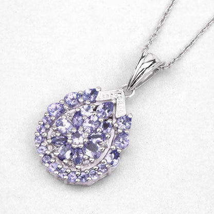 Sterling Silver Tanzanite and White Topaz Pendant