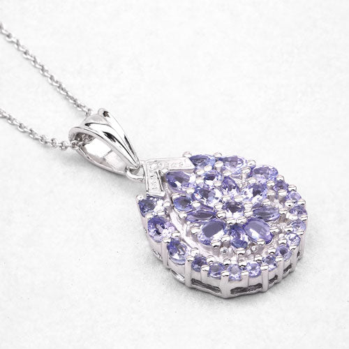 Sterling Silver Tanzanite and White Topaz Pendant