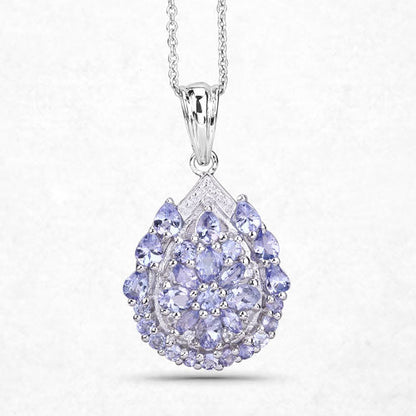 Sterling Silver Tanzanite and White Topaz Pendant