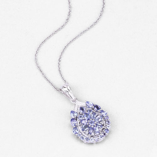 Sterling Silver Tanzanite and White Topaz Pendant