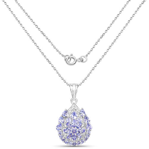 Sterling Silver Tanzanite and White Topaz Pendant