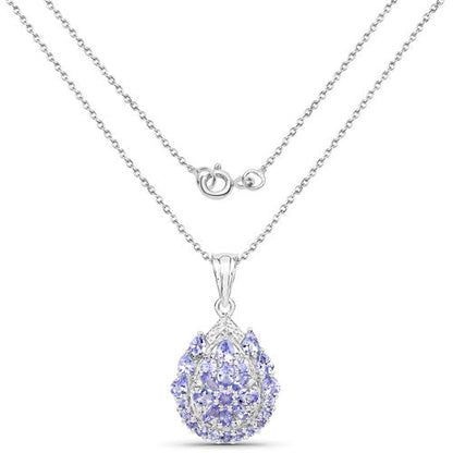 Sterling Silver Tanzanite and White Topaz Pendant