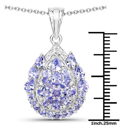 Sterling Silver Tanzanite and White Topaz Pendant