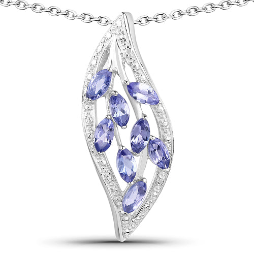 UndeniablyLuxe Tanzanite Floral Pendant Necklace