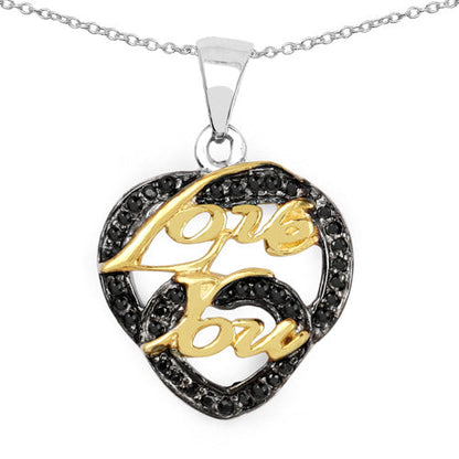 Two-Tone Black Spinel Filigree Pendant