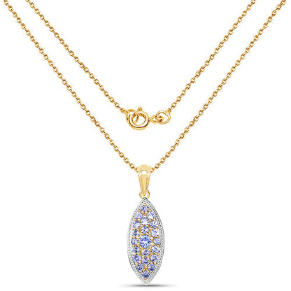 14K Yellow Gold Plated Sterling Silver Tanzanite Pendant