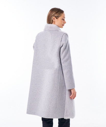 Mink Fur Virgin Wool Coat Plus Vest