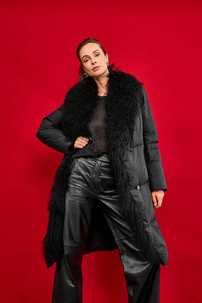 Genuine Lama Fur Premium Down Coat