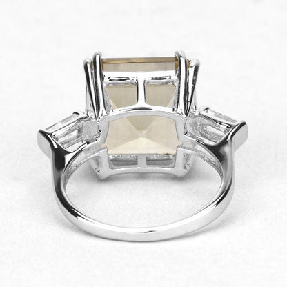 Sterling Silver Lemon Quartz and White Topaz Ring