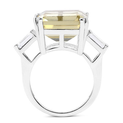 Sterling Silver Lemon Quartz and White Topaz Ring